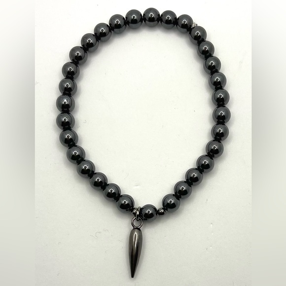 Natural Hematite beads Bracelet. - Picture 2 of 3